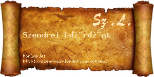 Szendrei Lóránt névjegykártya