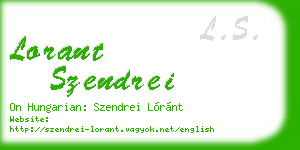 lorant szendrei business card